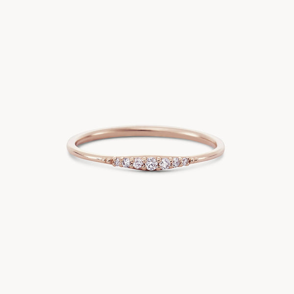 Horizon ring - 14k rose gold, white diamond