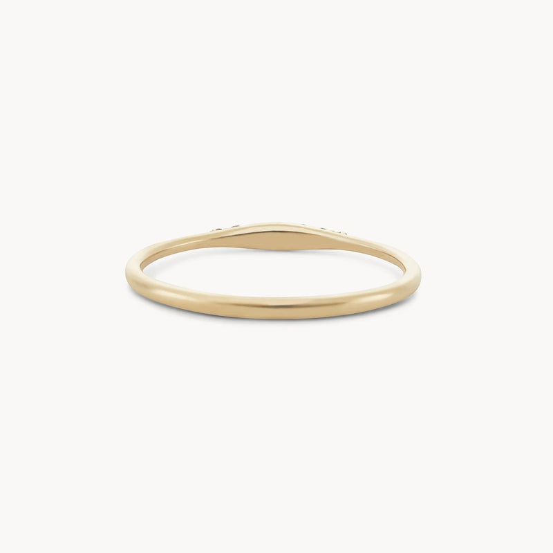 horizon ring rose gold (size 9) - 14k rose gold, white diamond