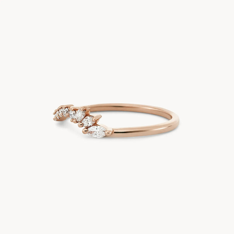 Incandescent band - 14k rose gold, white diamond