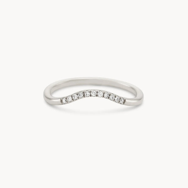 wave eternity ring - 14k white gold, white diamond