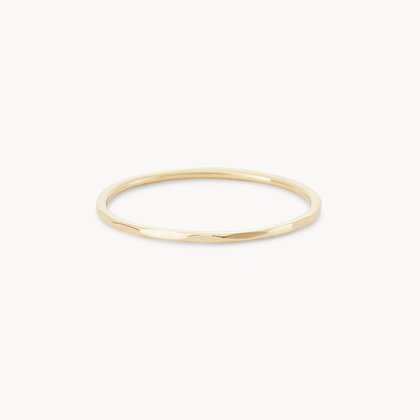 Faceted felicity stacking ring - 14k yellow gold