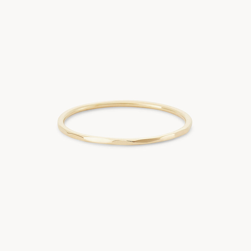 Faceted felicity stacking ring - 10k yellow gold