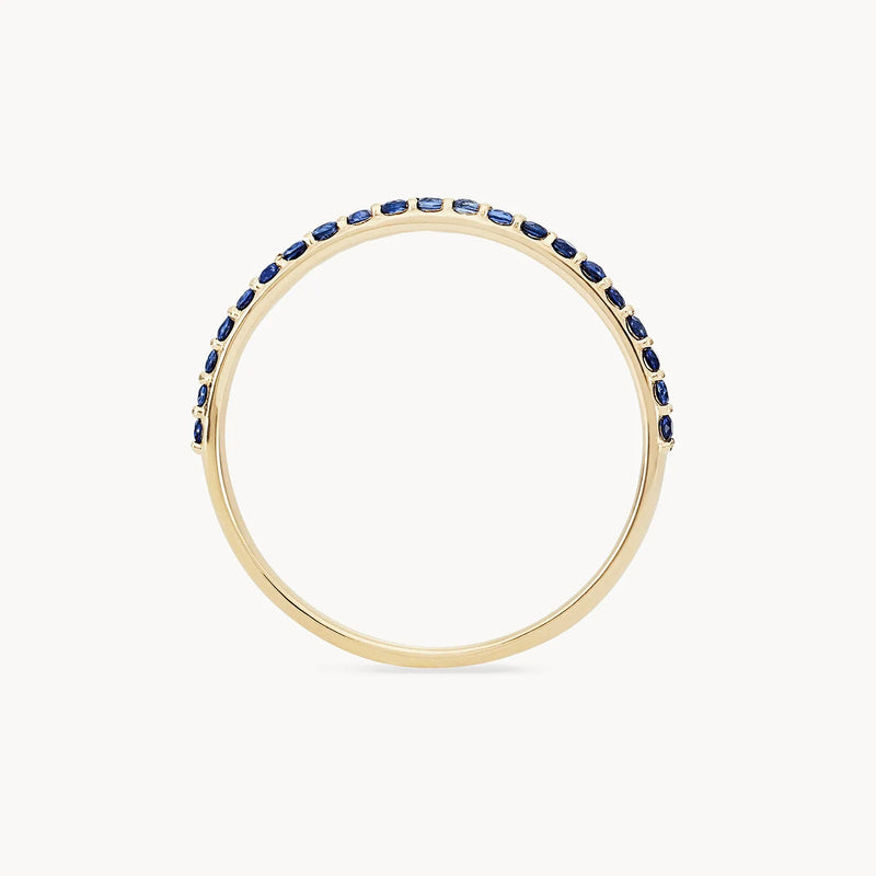 blue sapphire vibrant stacking band - 14k yellow gold