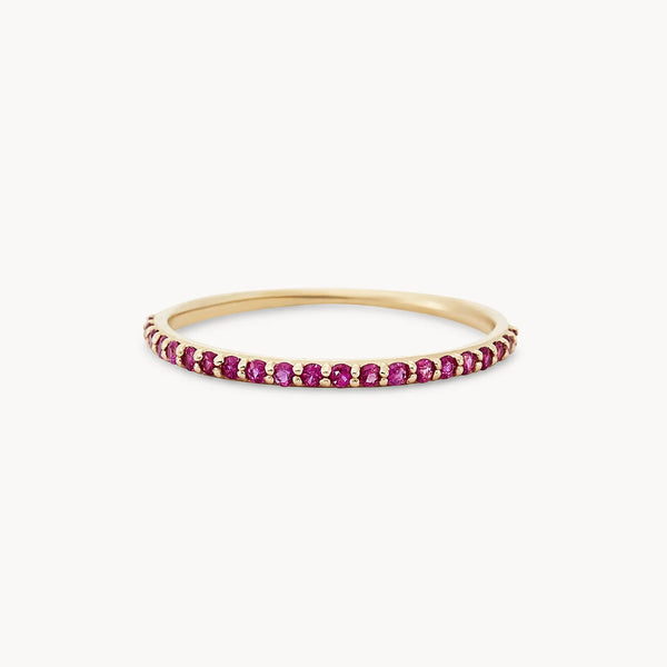 ruby vibrant stacking band - 14k yellow gold