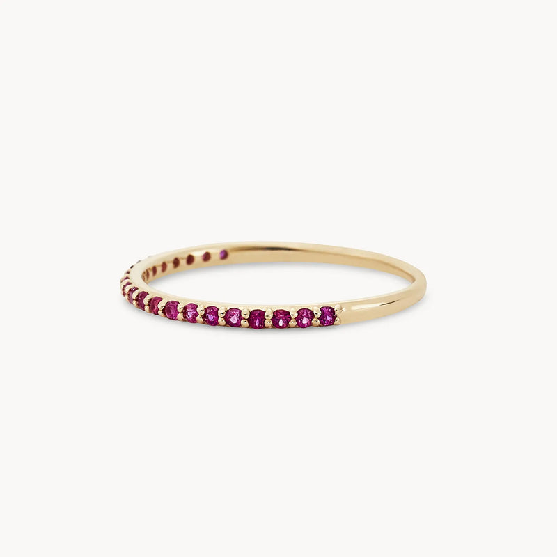 ruby vibrant stacking band - 14k yellow gold