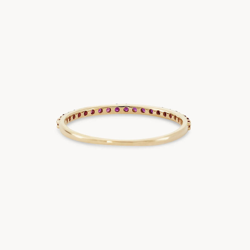 ruby vibrant stacking band - 14k yellow gold