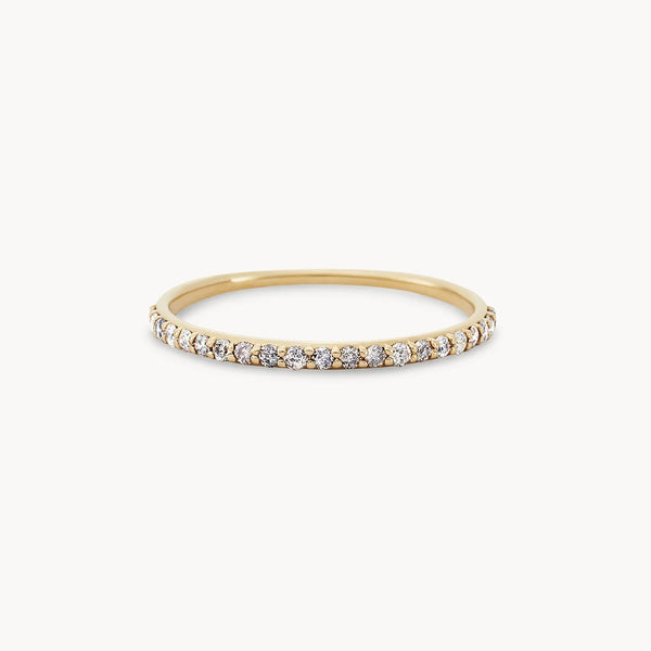grey diamond vibrant stacking band - 14k yellow gold