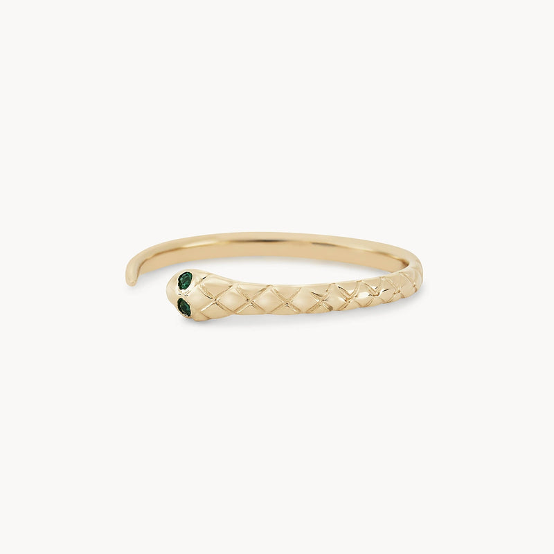 revival emerald snake ring - 14k yellow gold