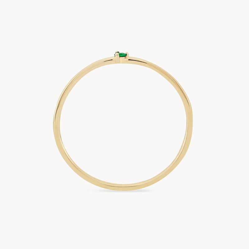 serendipity emerald ring - 14k yellow gold, precious gems