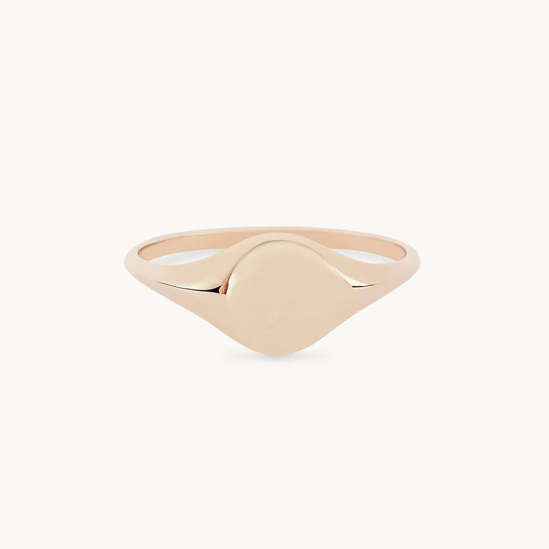 loyalty signet ring rose gold - 10k rose gold, engravable