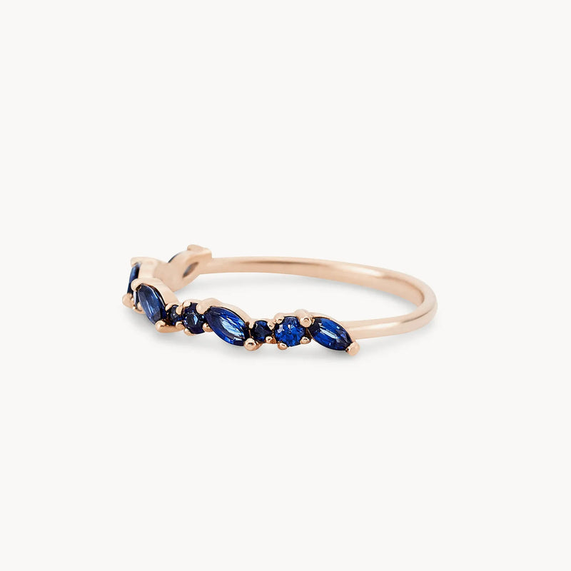 reverie band - 14k rose gold, blue sapphire