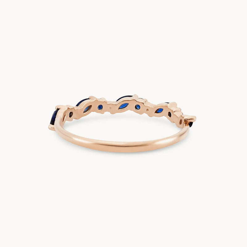 reverie band - 14k rose gold, blue sapphire