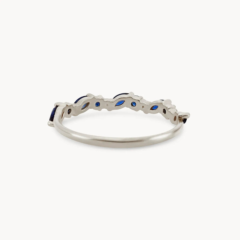 reverie band - 14k white gold, blue sapphire