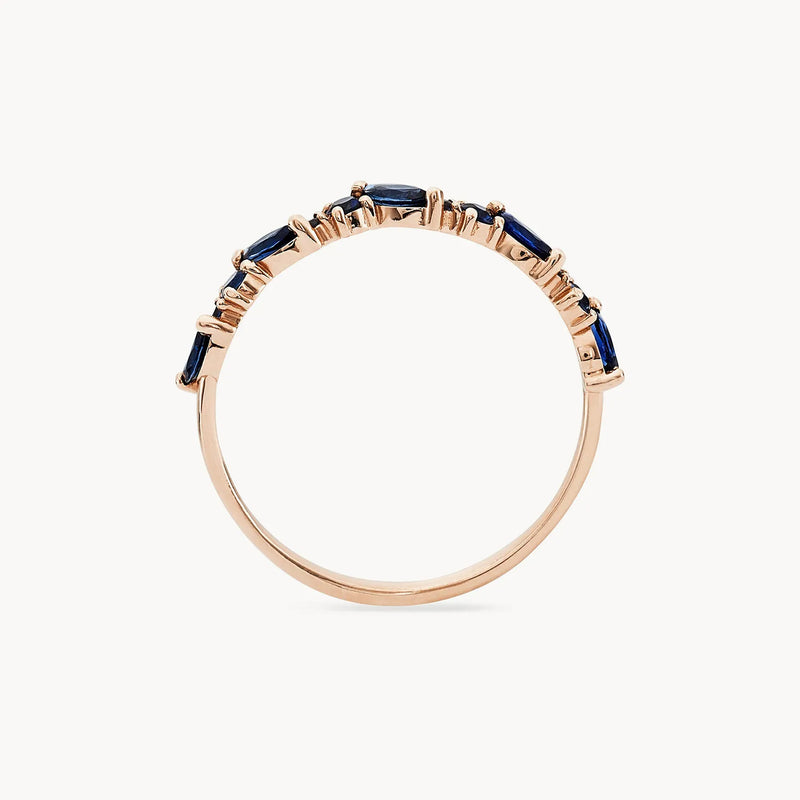 reverie band - 14k rose gold, blue sapphire