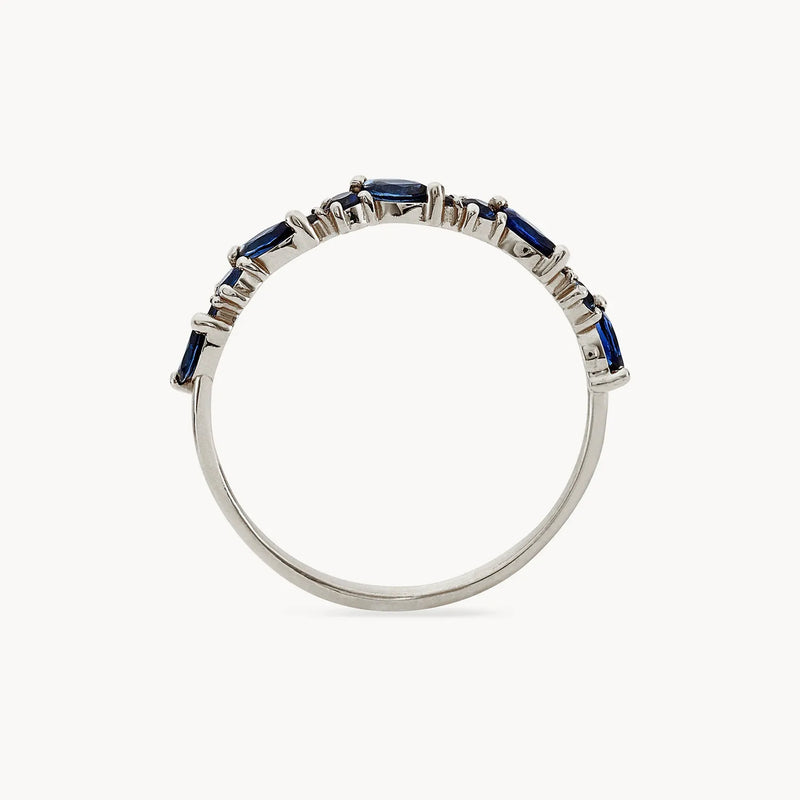 reverie band - 14k white gold, blue sapphire