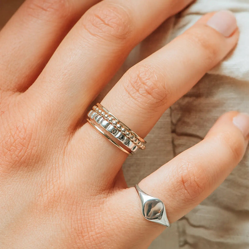 peaks and valleys ring - sterling silver