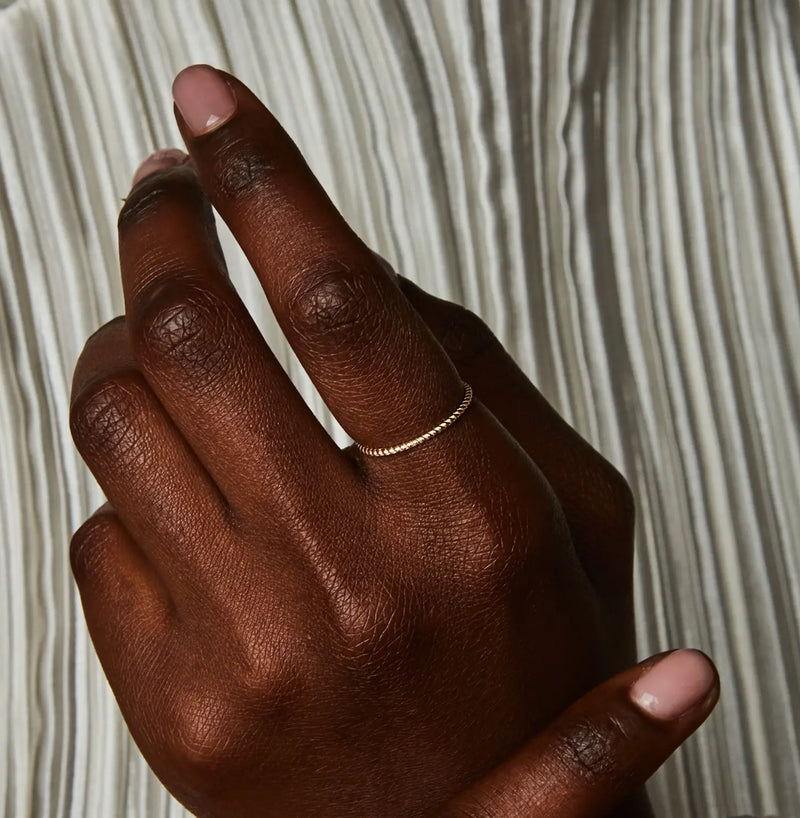 twisted stacking ring - 10k yellow gold