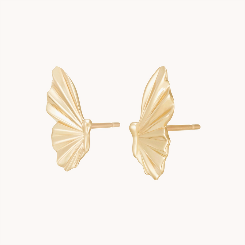metamorphosis butterfly wing earring - 14k yellow gold