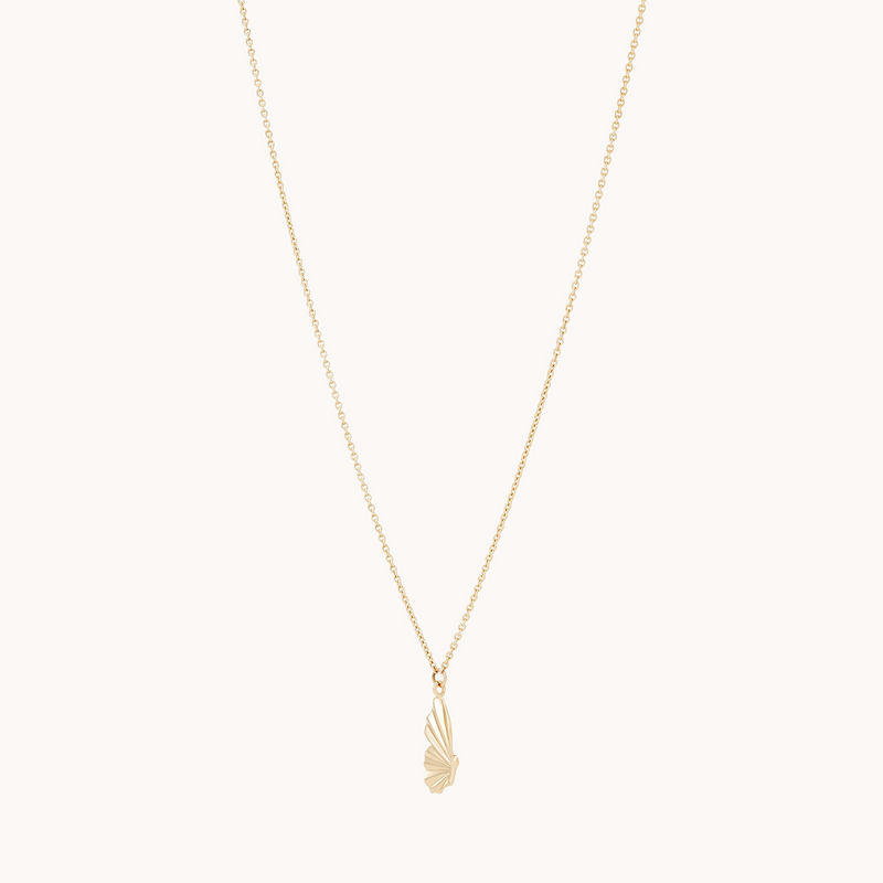 metamorphosis butterfly wing necklace - 14k yellow gold