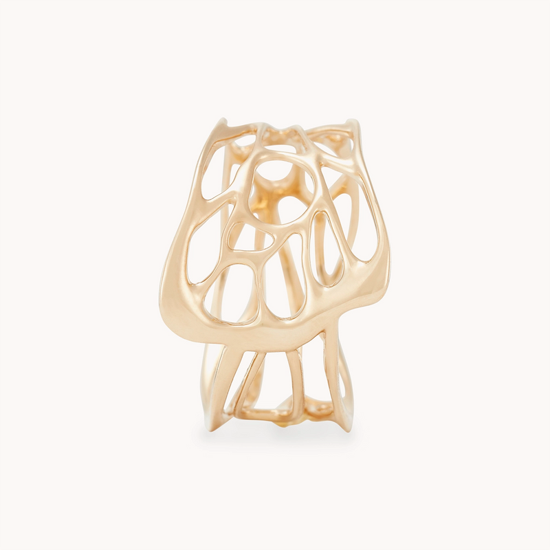 winged being butterfly ring - 14k yellow gold