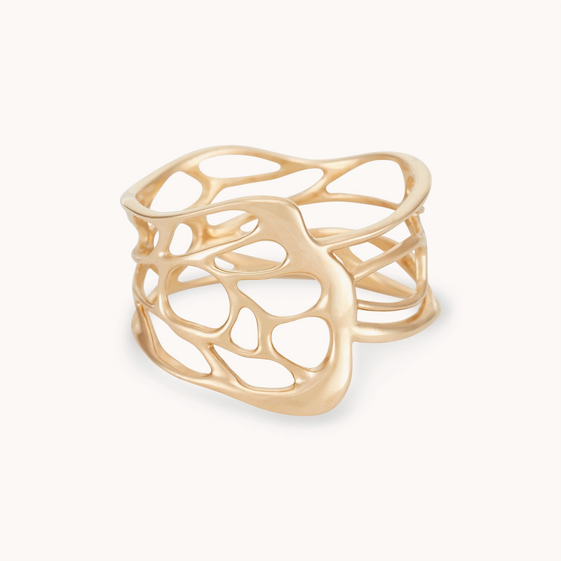 winged being butterfly ring - 14k yellow gold
