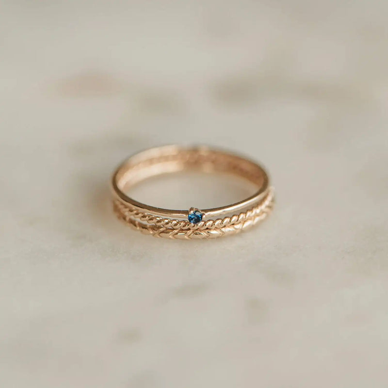 serendipity blue sapphire ring - 14k yellow gold, precious gems