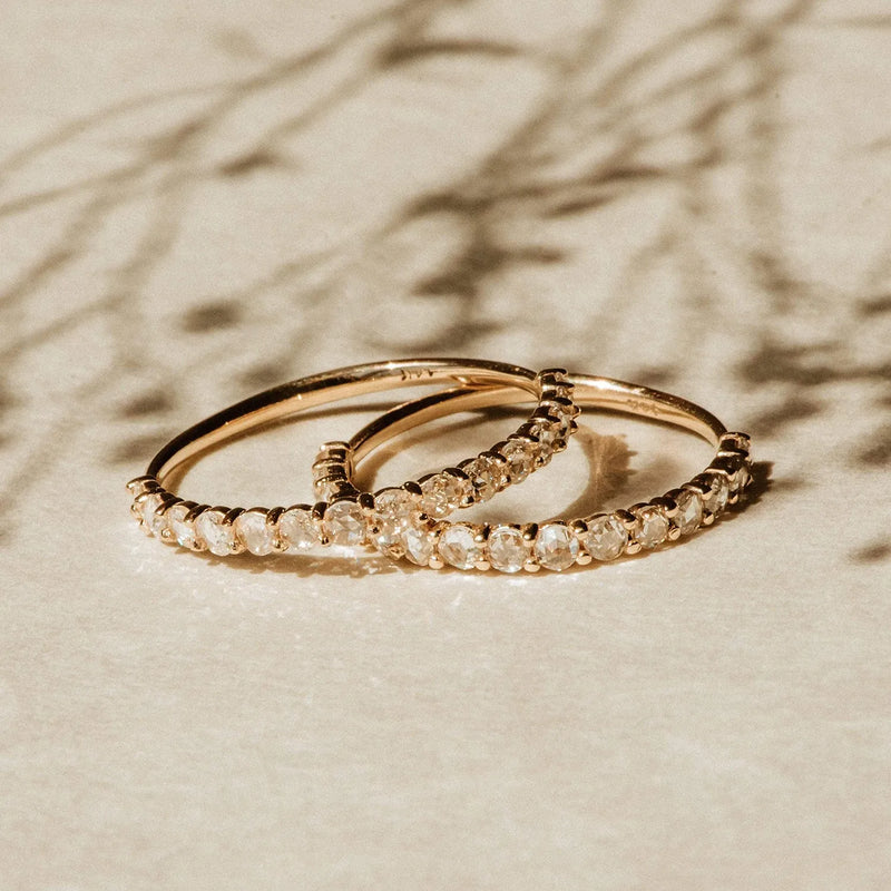 Moonglade ring - 14k rose gold, white diamonds