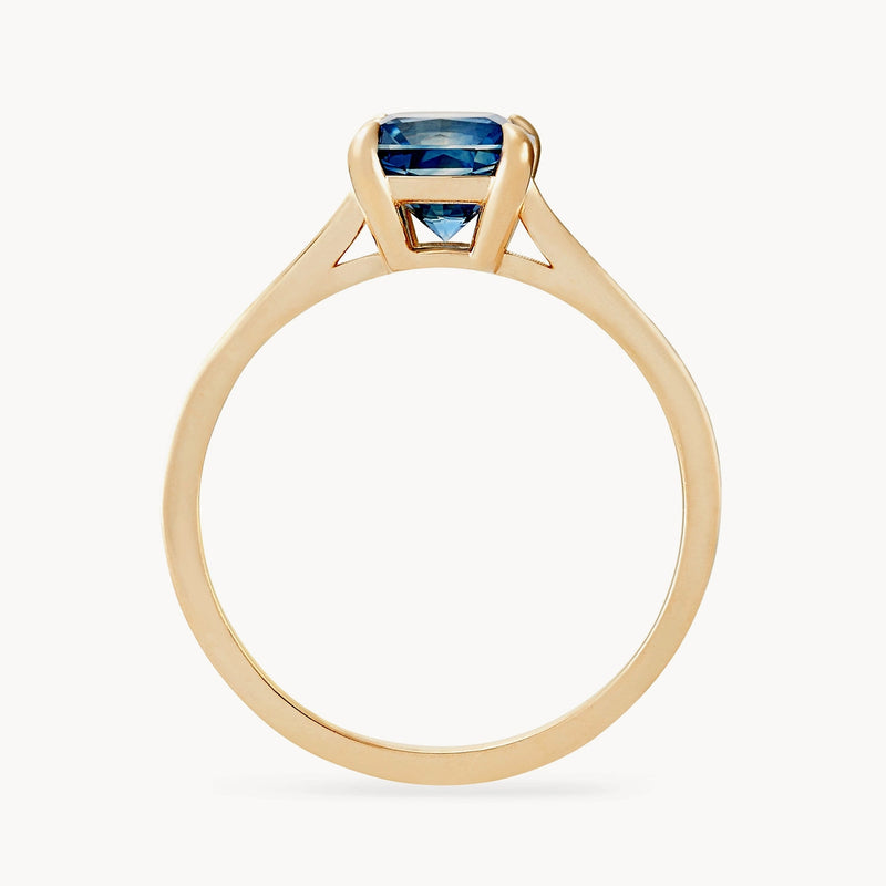 ether one-of-a-kind engagement ring - cerulean blue cushion-cut sapphire -AC top