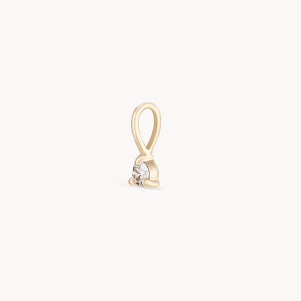 serendipity april birthstone charm - 14k yellow gold charm, diamond