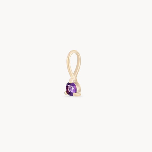 serendipity february birthstone charm - 14k yellow gold, amythest