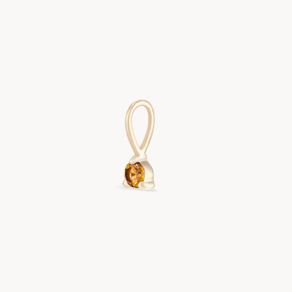 serendipity november birthstone charm - 14k yellow gold charm, citrine