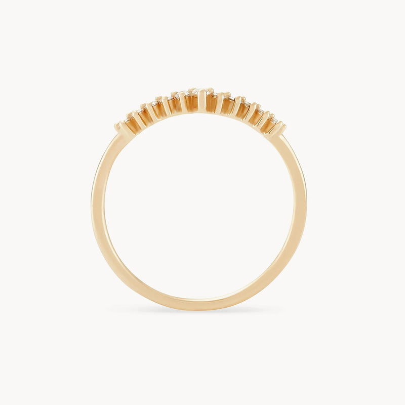 sunbeam ring - 14k yellow gold, white diamond