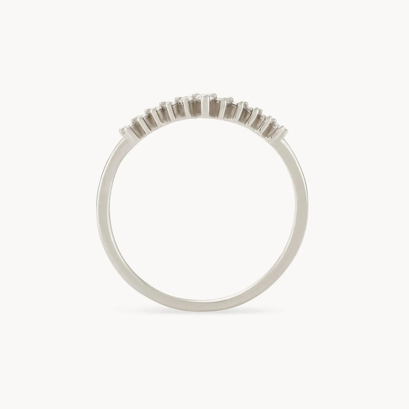 sunbeam ring - 14k white gold, white diamond