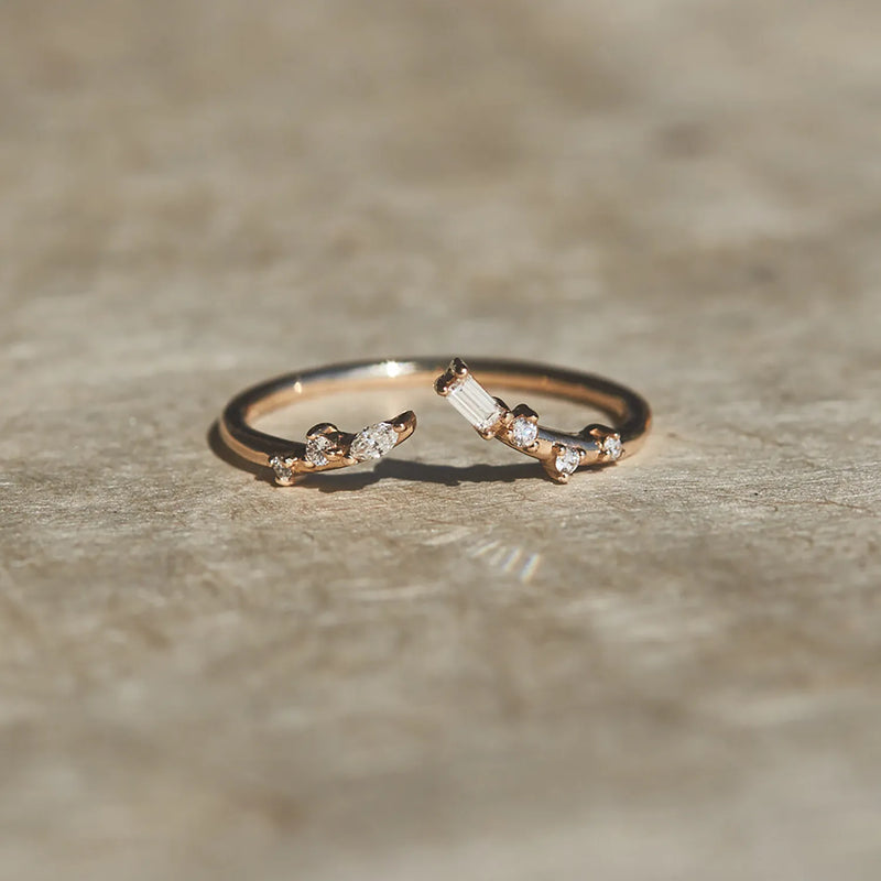 union of bliss ring - 14k rose gold, white diamonds