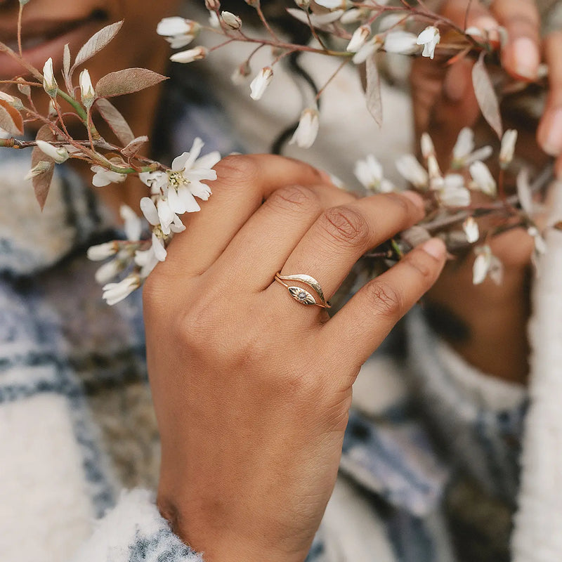 rippling wave ring - 14k rose gold