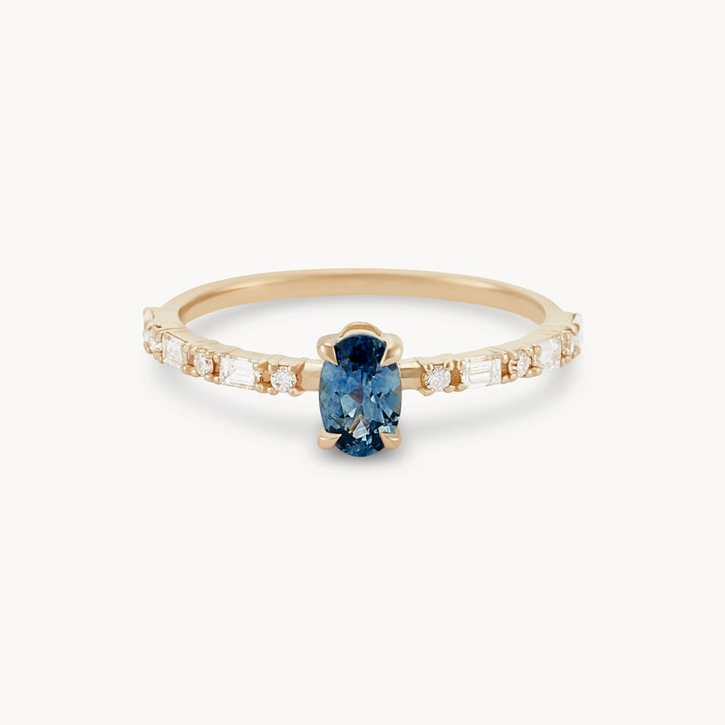 aeternum one-of-a-kind - yellow gold ring, oval royal blue sapphire