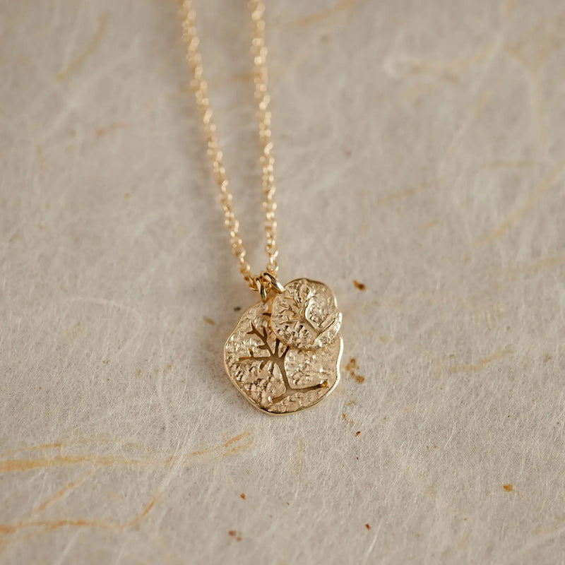 Always connected tree of life necklace - 14k yellow gold
