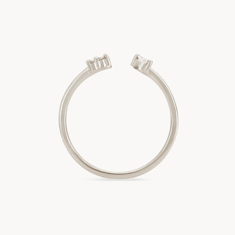 Blessed meeting ring - 14k white gold, white diamonds
