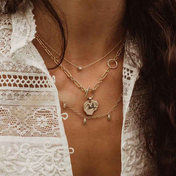 Boundless pegasus medallion pendant necklace - 14k yellow gold