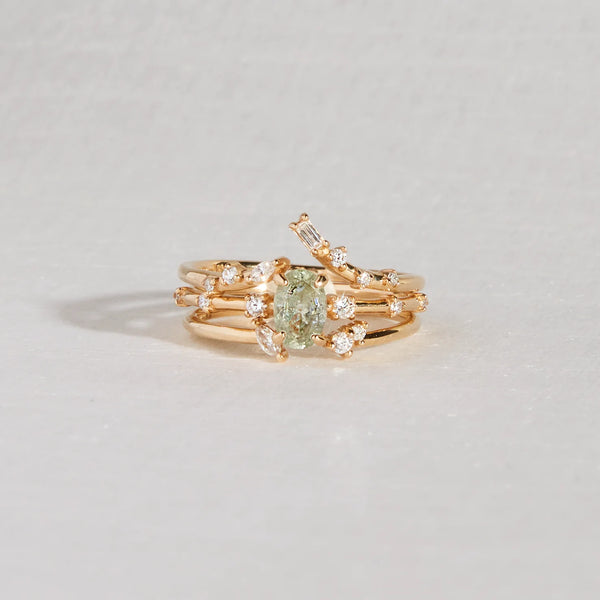 boundless devotion one-of-a-kind - 14k yellow gold, oval green sapphire