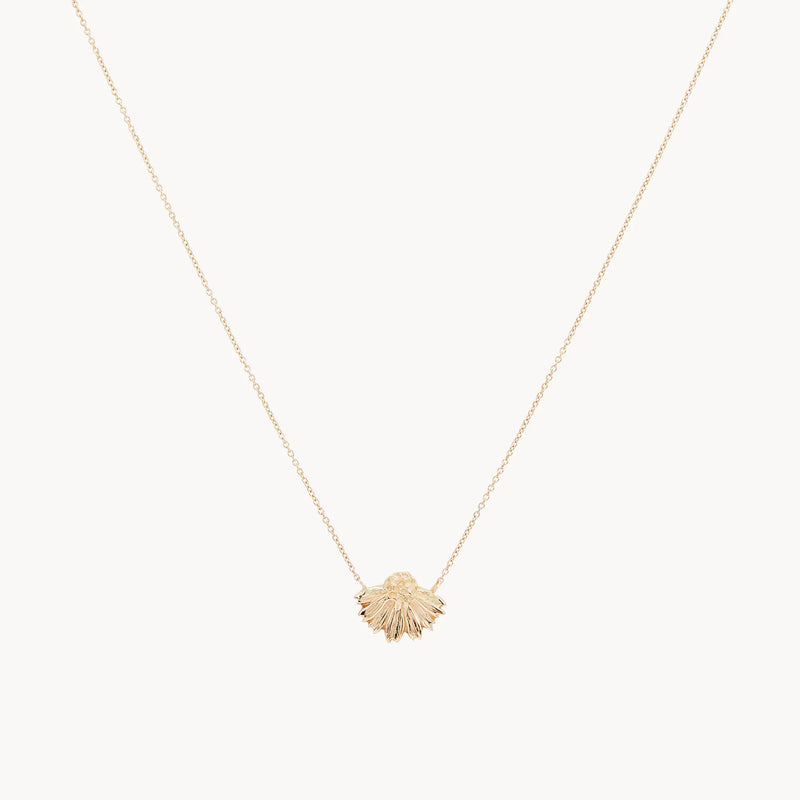 Coneflower necklace - 14k yellow gold