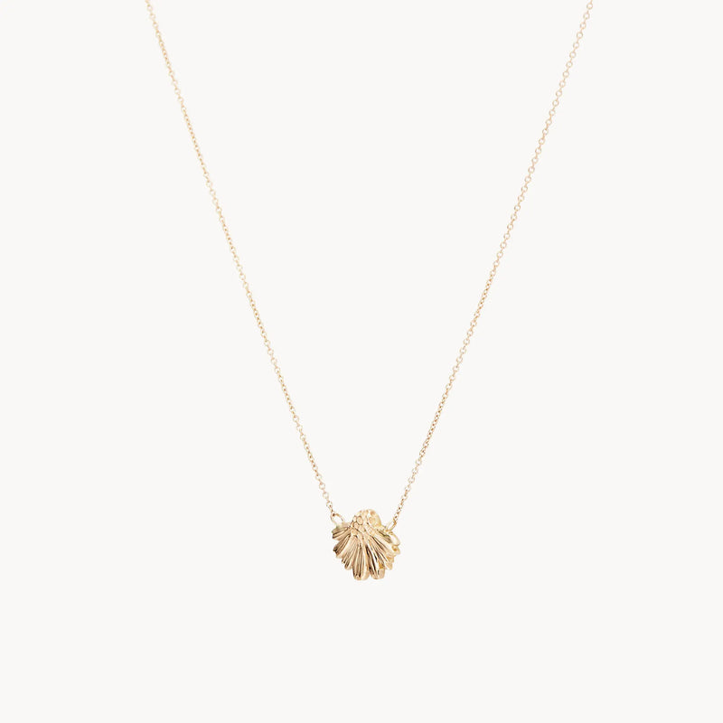 Coneflower necklace - 14k yellow gold
