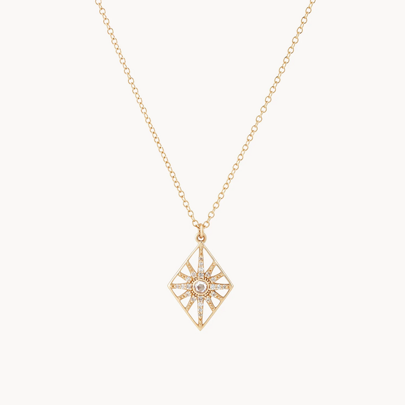 14k yellow gold diamond necklace pendant