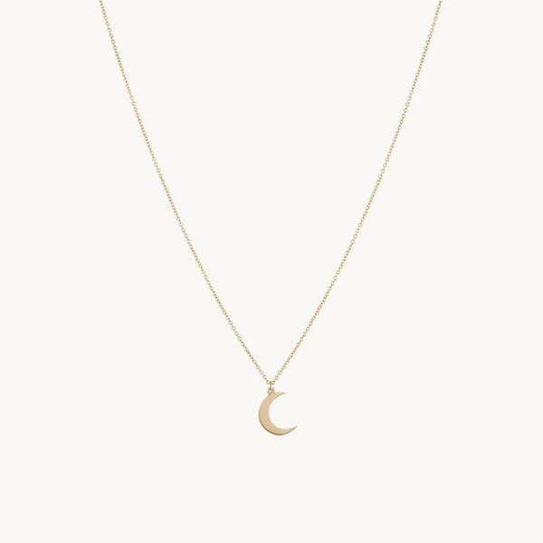 Crescent sway moon necklace - 14k yellow gold