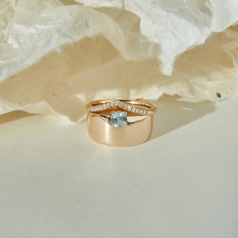 dawn of love one-of-a-kind ring - pale blue round sapphire