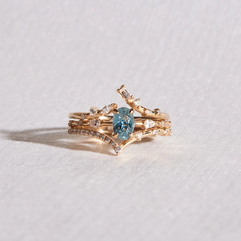 daydreamer one-of-a-kind - 14k yellow gold, oval blue sapphire