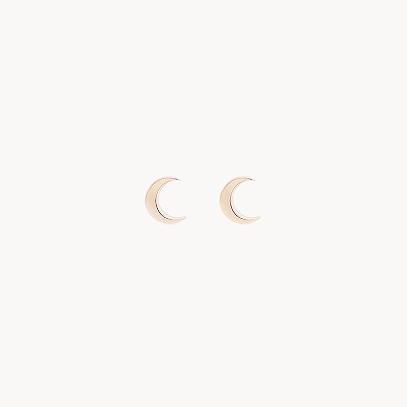 Everyday little crescent moon earring - 14k yellow gold