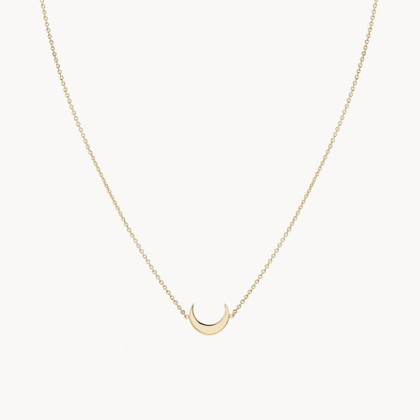 everyday little crescent moon necklace - 14k yellow gold