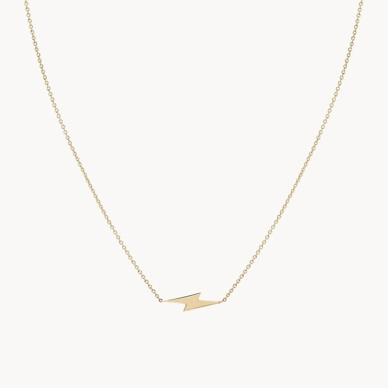 Everyday little lightning bolt necklace - 14k rose gold