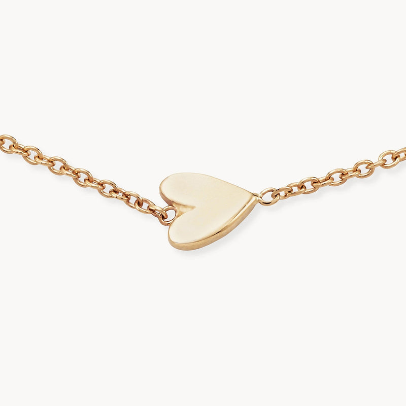 Everyday little lovely heart bracelet - 14k yellow gold